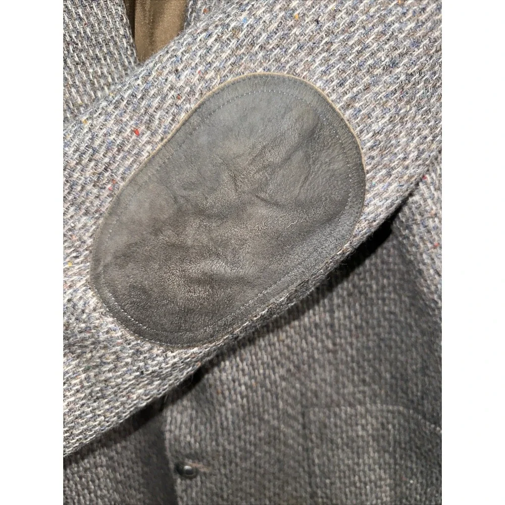 LEVIS Men`s 44L Gray/Blue Tweed WESTERN WEAR Blazer JACKET Rockabilly Elbow pads